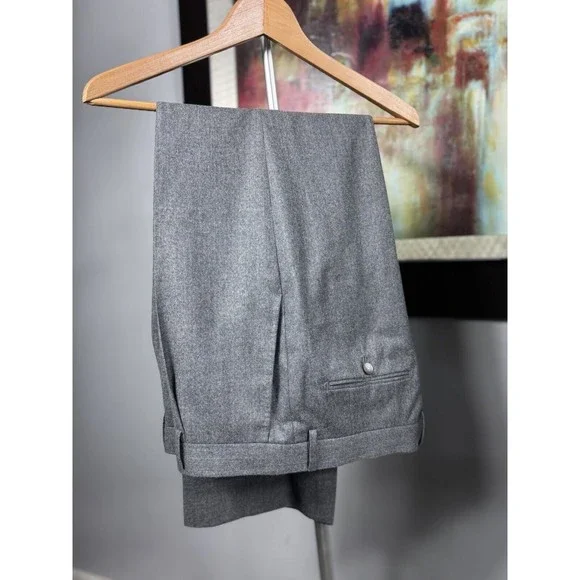 42R Hartmanns Custom Gray 2 Piece Suit - Pants 36/30 Italian Wool Mens Italian